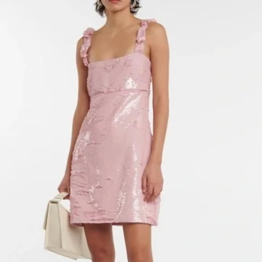 GANNI Sequined Dress in Light Lilac